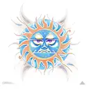 phoenix, sun & moon  tattoo design idea