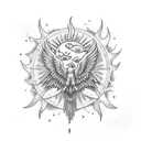 phoenix, sun & moon  tattoo design idea