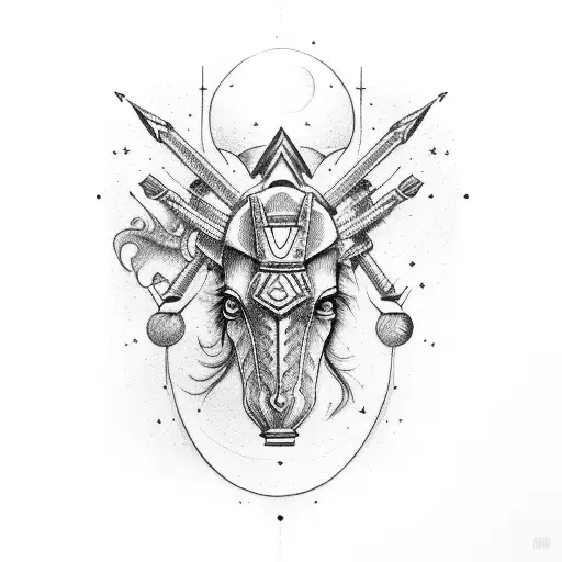 sagittarius and aquarius tattoo design idea