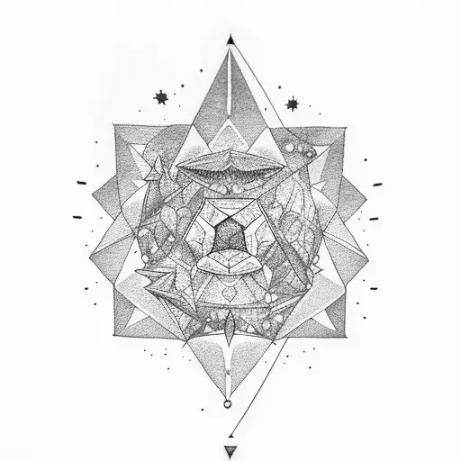 Combine the Leo star constellation with a dotwork tattoo of a mountain peak surrounded by a galaxy tattoo design idea