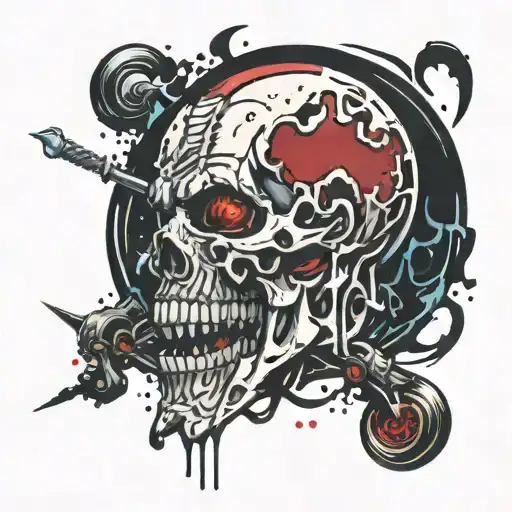 paint splatter, plaga tattoo from resident evil 4 tattoo design idea