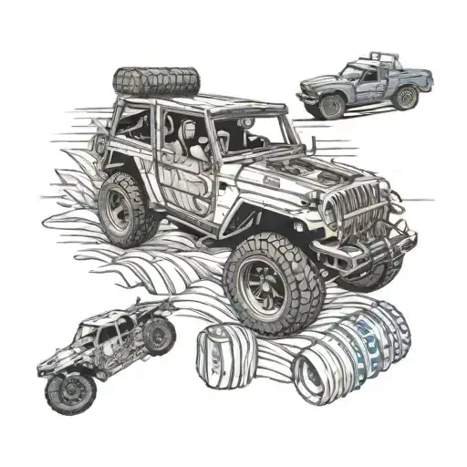 jeeps, Camaro, motorcycle, woodwork, bud light, memorial  tattoo design idea