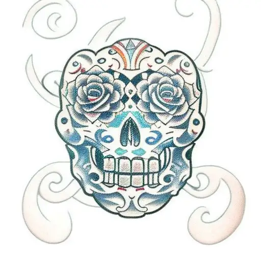 Chicago cub Dia de Los Muertos  tattoo design idea