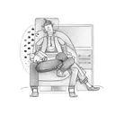 A man fell asleep on a couch in front of the TV tattoo design idea