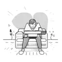 A man fell asleep on a couch in front of the TV tattoo design idea