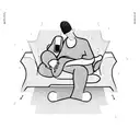 A man fell asleep on a couch in front of the TV tattoo design idea