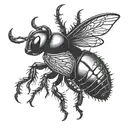 stag beetle flying tattoo design idea