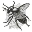 stag beetle flying tattoo design idea