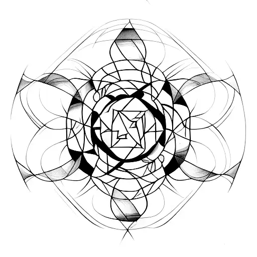 flash tatto sheet minimalist geometrical tattoo design idea