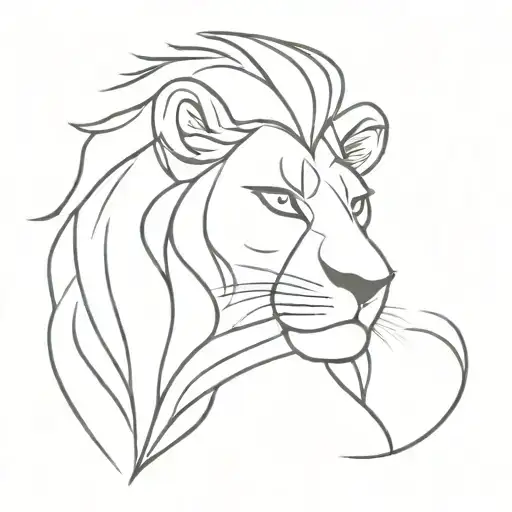 simba lion king tattoo design idea