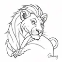 simba lion king tattoo design idea