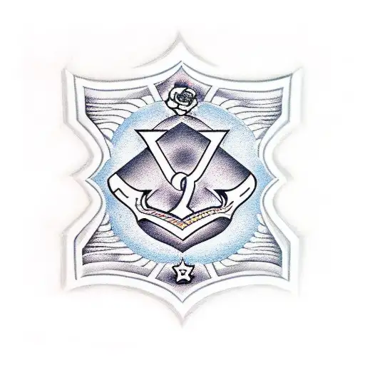 Law symbol with dollar on right and rose in left tattoo design idea