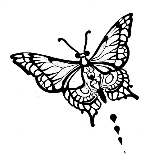skeleton hand holding normal hand with butterflies  tattoo design idea