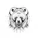 Samurai fighting bear tattoo design idea