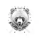 Samurai fighting bear tattoo design idea