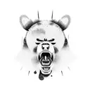 Samurai fighting bear tattoo design idea
