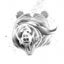 Ronin fighting a bear tattoo design idea