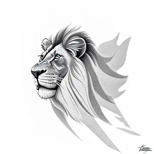 lion king and F 22 raptor fighter jet tattoo design idea