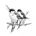 two Swallow Birds tattoo design idea