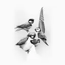 two Swallow Birds tattoo design idea