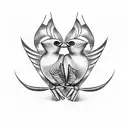 two Swallow Birds tattoo design idea