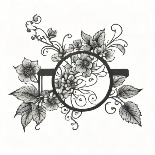 A vine weaving through a pair of glasses, with tiny flowers blooming at the hinges tattoo design idea
