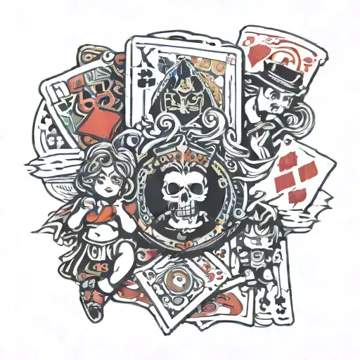 foreigner with 2 kids son and daughter with 2 big dream, first was Football on his childhood and now Poker. tattoo design idea