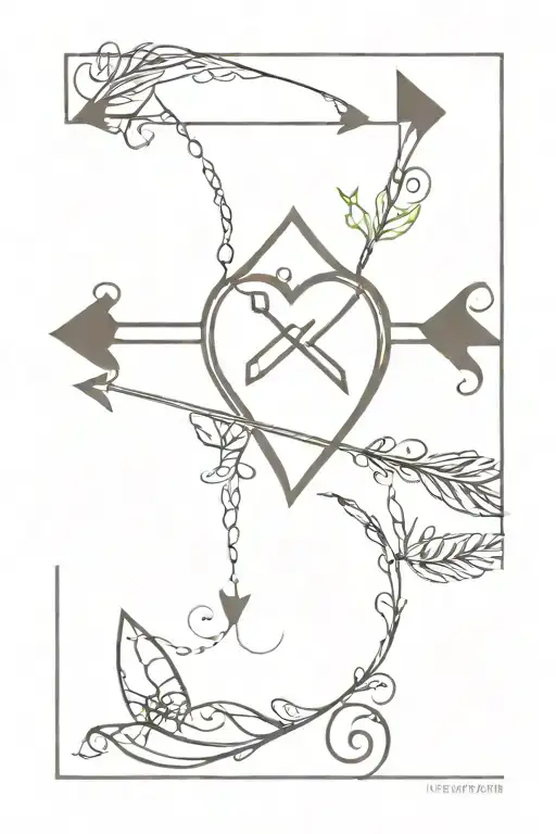 arrow with infinity heart tattoo design idea