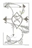 arrow with infinity heart tattoo design idea