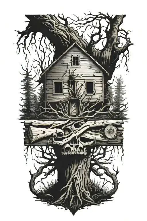 bush rail firewood  tattoo design idea