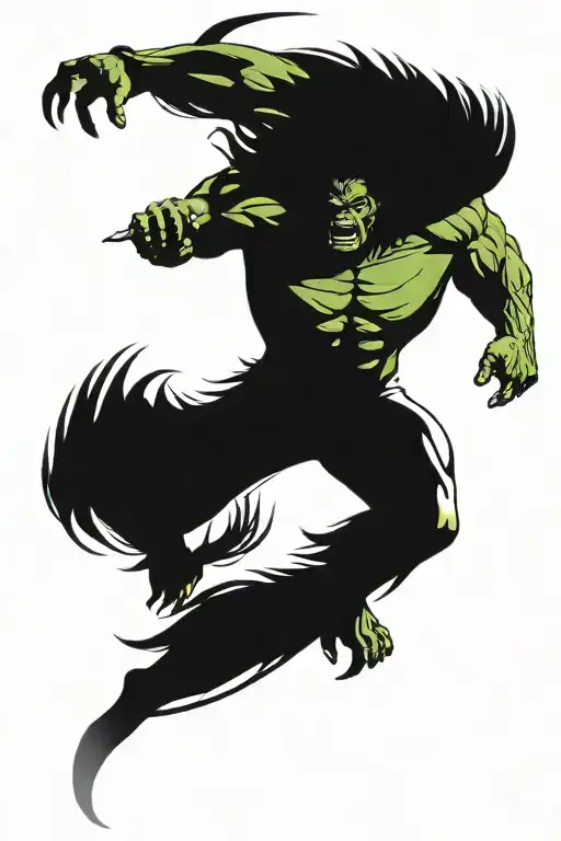 native american chief full body hulk mutant angry tattoo design idea