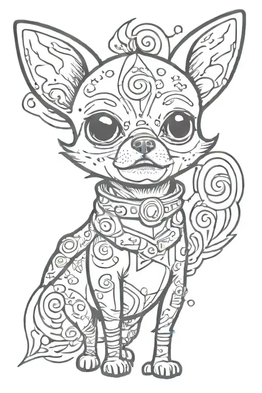 cartoon adventure time chihuahua tattoo design idea
