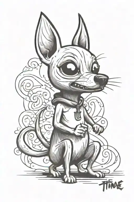 cartoon adventure time chihuahua tattoo design idea