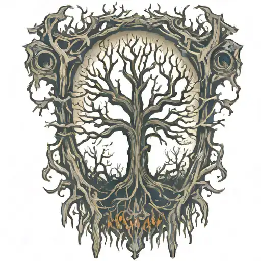 firewood bush fire tattoo design idea