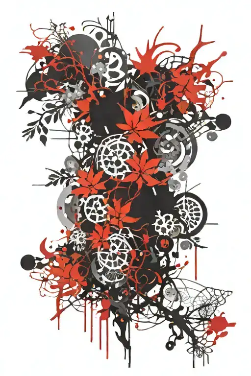 forrest fire bush wood  tattoo design idea