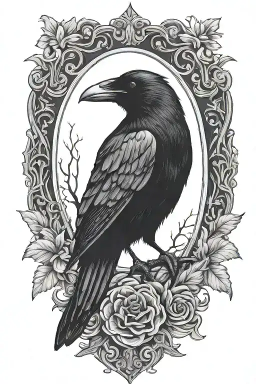 Blackout Raven tattoo design idea