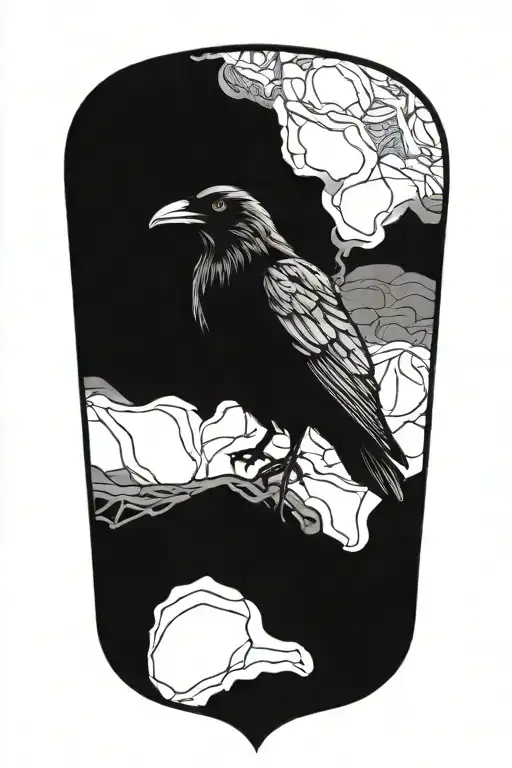 Blackout Raven tattoo design idea