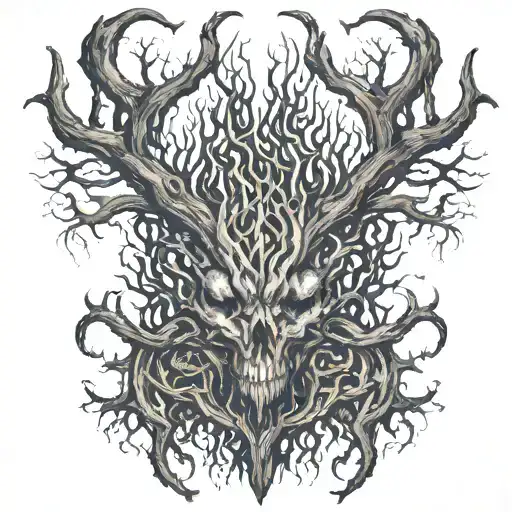 firewood bush fire flames tattoo design idea