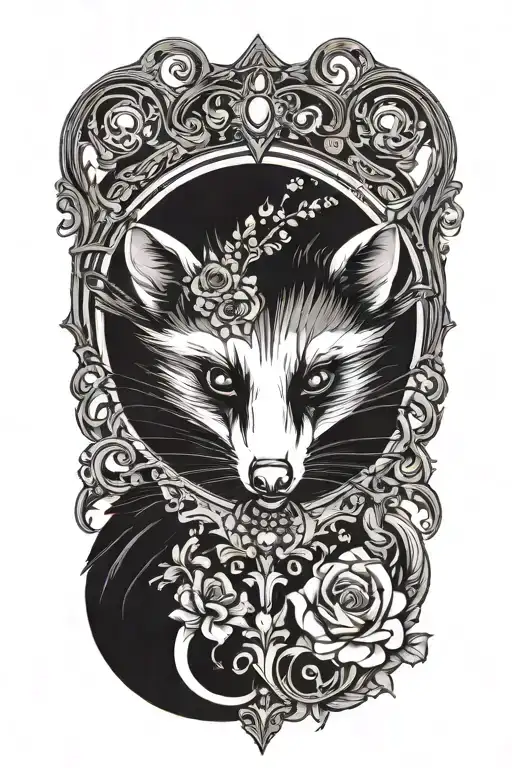 opossum princess tattoo design idea