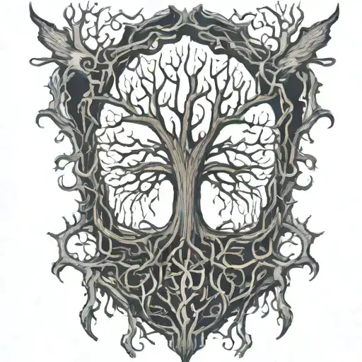 firewood bush fire tattoo design idea