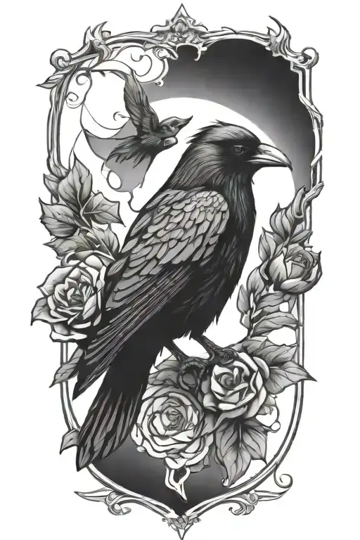 Blackout Raven tattoo design idea