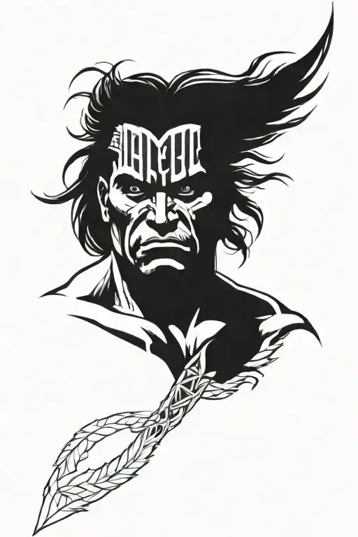 native american chief full body hulk mutant tattoo design idea