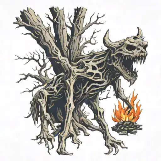 Bush Fire Wood tattoo design idea