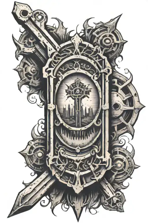 railroad spike tattoo design idea