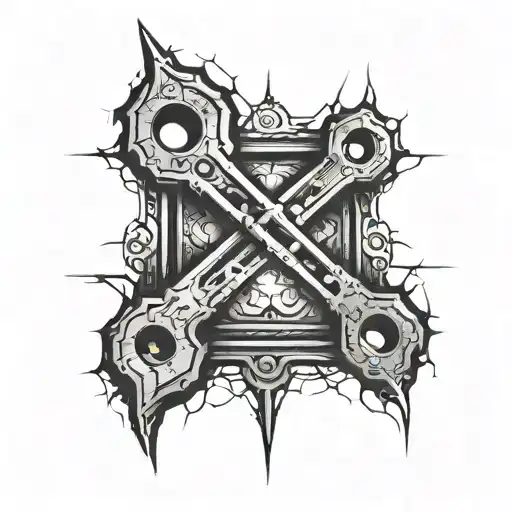 railroad spike simple tattoo design idea
