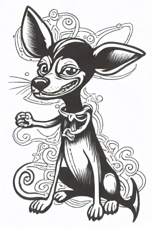 cartoon adventure time chihuahua tattoo design idea