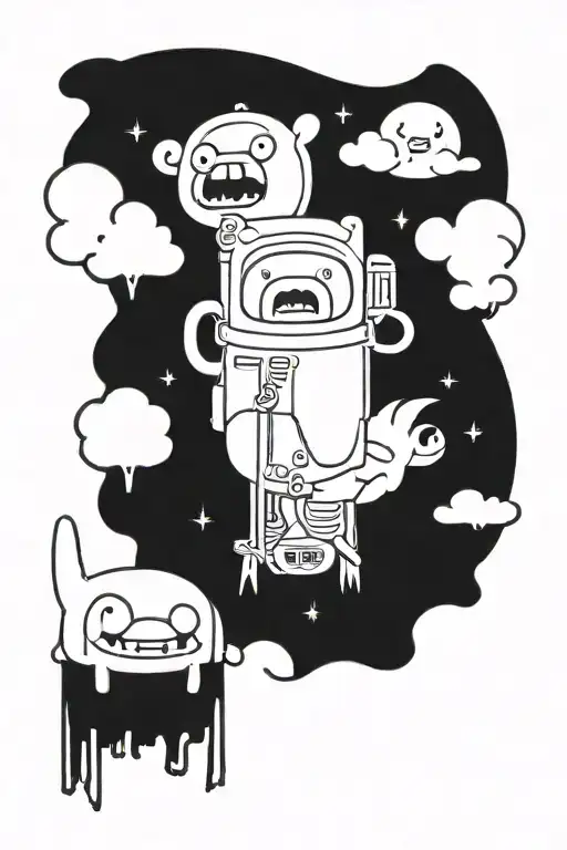 adventure time cartoon tattoo design idea