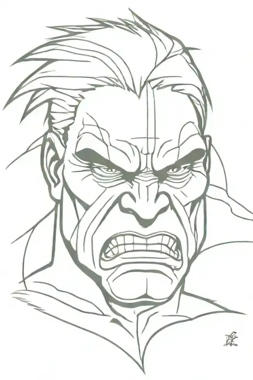 native american chief hulk monster angry tattoo design idea