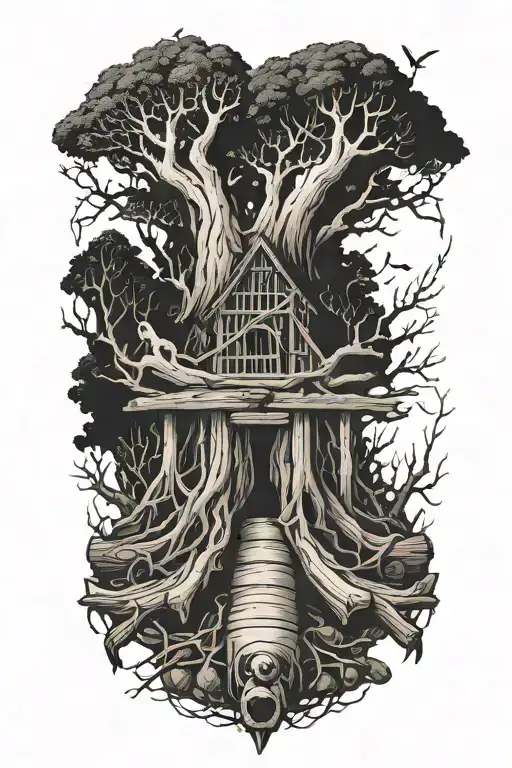 bush rail firewood  tattoo design idea