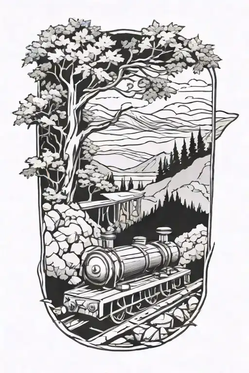 Rail, firewood, bush  tattoo design idea